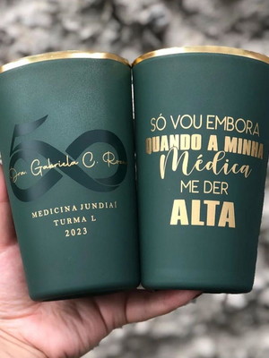Copos acrílico twister 500ml verde fosco com borda- medicina