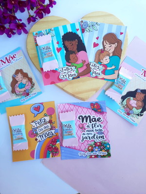 50 cards com bala lembrancinha dia das mães