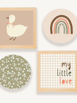 Quadros decoração infantil menina patinho boho