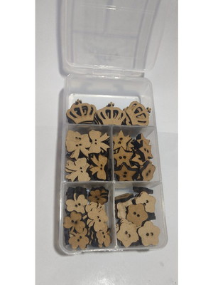 Kit 200 botões variados em mdf cru com furinho para artesana