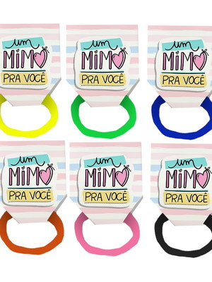 40 amarradores de cabelo personalizados tag brindes