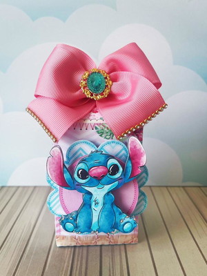 Personalizados stitch semi-luxo com laços e apliques 3d
