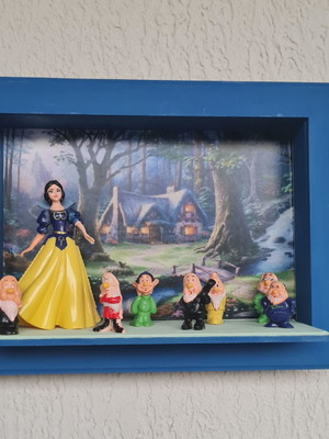 Quadro cenário branca de neve e os sete anões