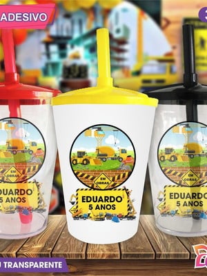 Copo twister personalizado construção civil - 300 ml