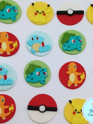 Aplique para cupcake e pirulito - pokemon