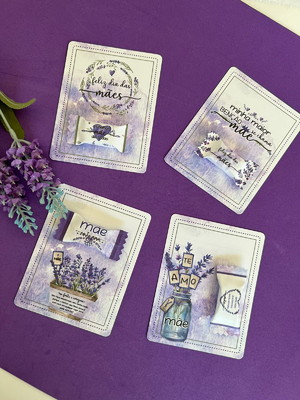 Card com bala personalizada tema dia das mães