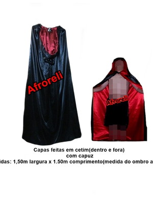 Capa de exu preta vermelha com capuz umbanda pombagira cores