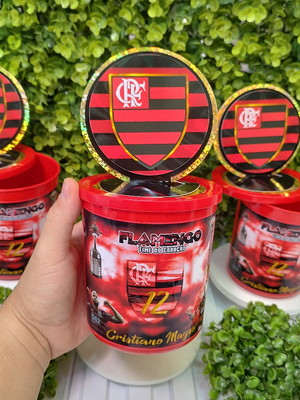 Potes adesivado com tampa e aplique flamengo 1