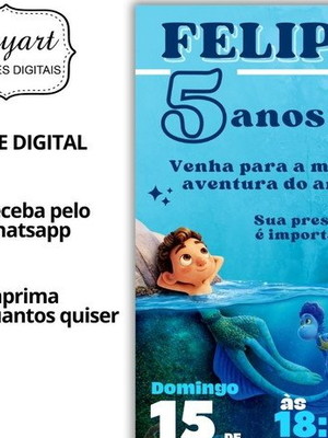 Convite digital tema luca para whatsapp mod 002