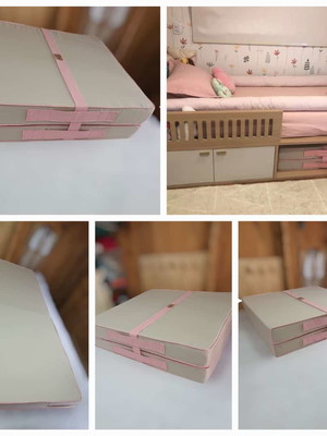 Colchão solteiro dobrável pra nicho de cama bege rosa