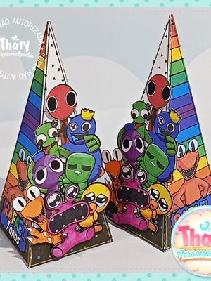 Caixa pirâmide rainbow friends