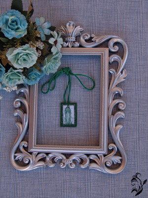 Kit 10 escapulários verdes de tecido - frete grátis