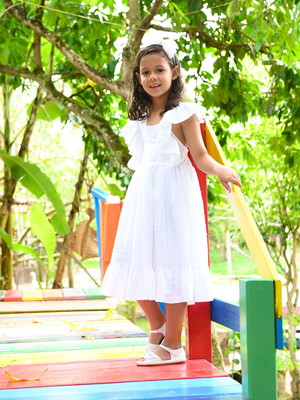 Vestido branco de algodão