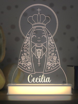 Luminária nossa senhora aparecida infantil personalizada