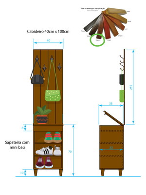 Kit sapateira/cabideiro