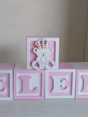Kit com 5 cubos 10×10 com molduras decorados