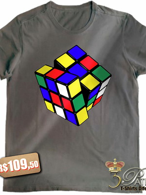 Camiseta cubo mágico em 100% algodão premium marmorizado
