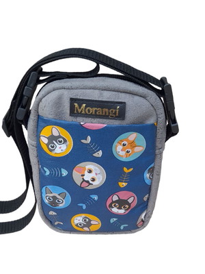 Bolsinha em tecido shouder bag gatinho