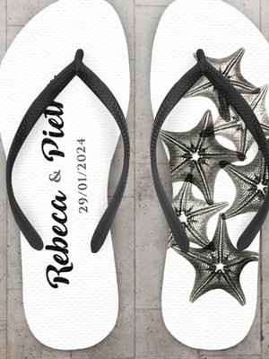 Chinelo casamento estrela do mar personalizado