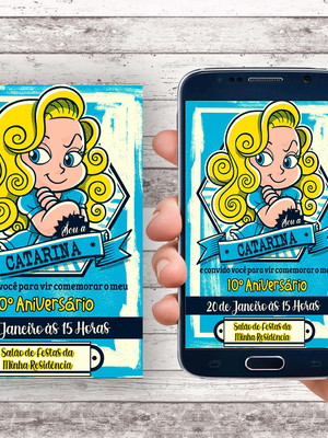 Convite virtual - carminha frufru (turma da monica)