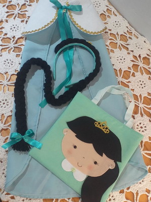 Capa jasmine com tiara de trança e sacola - unidade