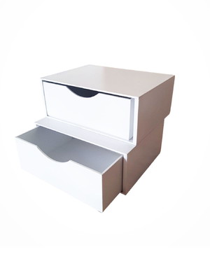 Kit gaveteiro em mdf na cor branco