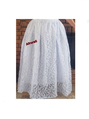Saia de renda umbanda candomble roupa de santo pregueada