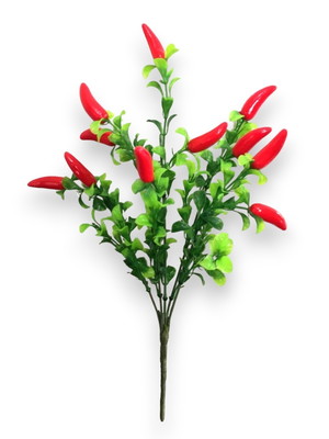 Galho de pimenta artificial com 5 hastes - unidade