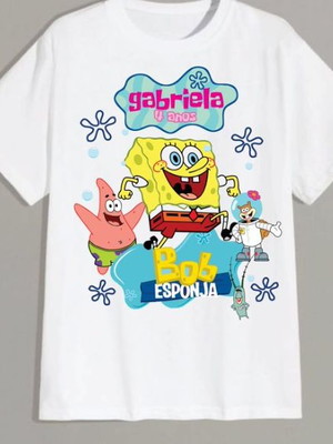 Blusa infantil ou adulto -bob esponja calça quadrada