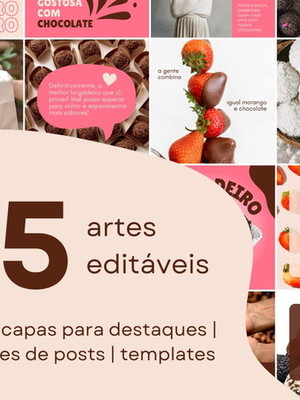 Pack de templates canva instagram brigaderia | confeitaria