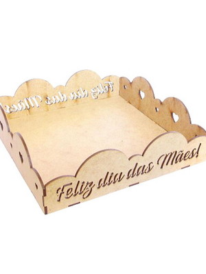 Bandeja mdf escrita - kit 100 peças - feliz dia das mães