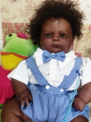 Bebê reborn joseph negro afro menino gordo