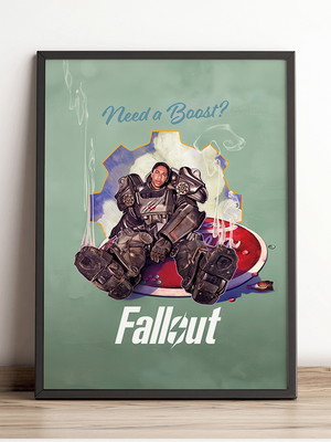 Quadro fallout need a boost - 30x40 - c/ moldura