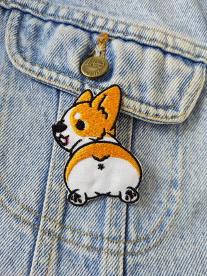 Corgi cachorrinho fofo patches bordado termocolante