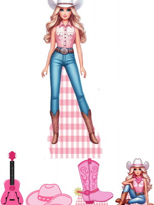 Kit display barbie boiadeira - mdf