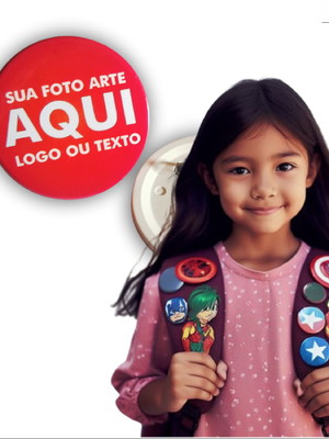 Broche botton personalizado 2,5cm com alfinete