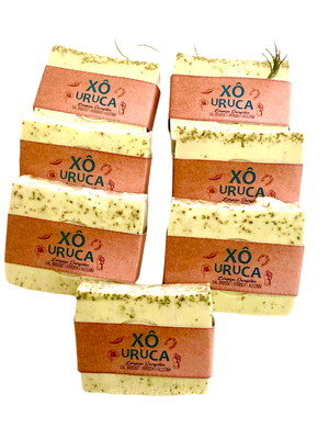 07 sabonetes artesanais com sal grosso, arruda e alecrim