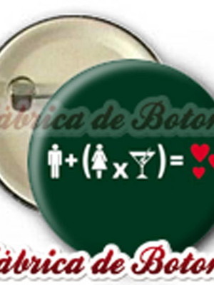 Boton 2,5cm matemática do amor