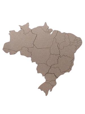 Mural mapa do brasil cortiça 80cm