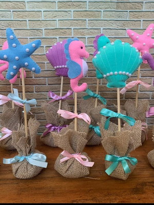Kit 26 centro de mesa fundo do mar (decoração com 12cm)