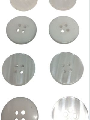 Botão branco perolado grande para vestido de festa 10u-t40