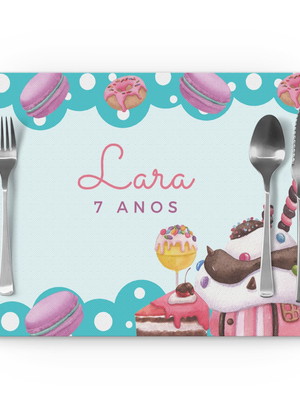 Jogo americano em lona de nylon durável festa confeitaria