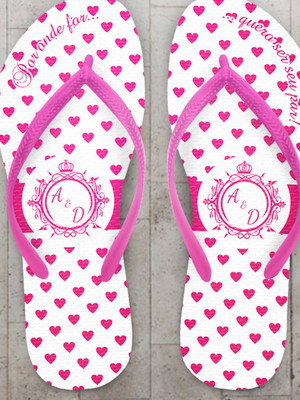 Chinelo personalizado casamento bolinha