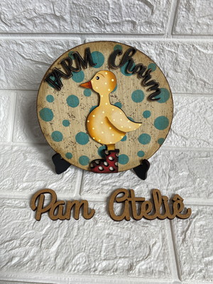 Placa decorativa farmhouse em mdf com patinho country