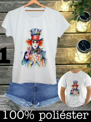 Camiseta chapeleiro maluco adulto