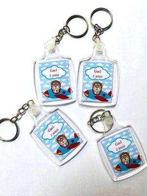 Chaveiro acrílico foto 3x4 personalizados - kit com 20 peças
