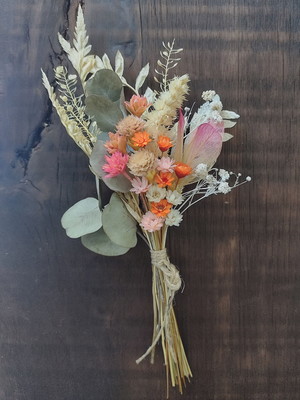 Mini buque para convite com flores desidratadas
