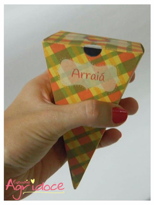 Cone para amendoim festa junina arraiá
