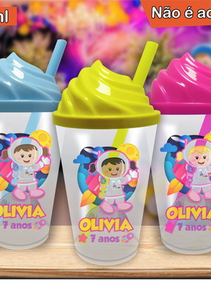 Copo chantilly personalizado astronauta menina mod.2- 300 ml