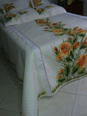 Cobre leito casal matelassê forrado+bordado ingles:7peças.